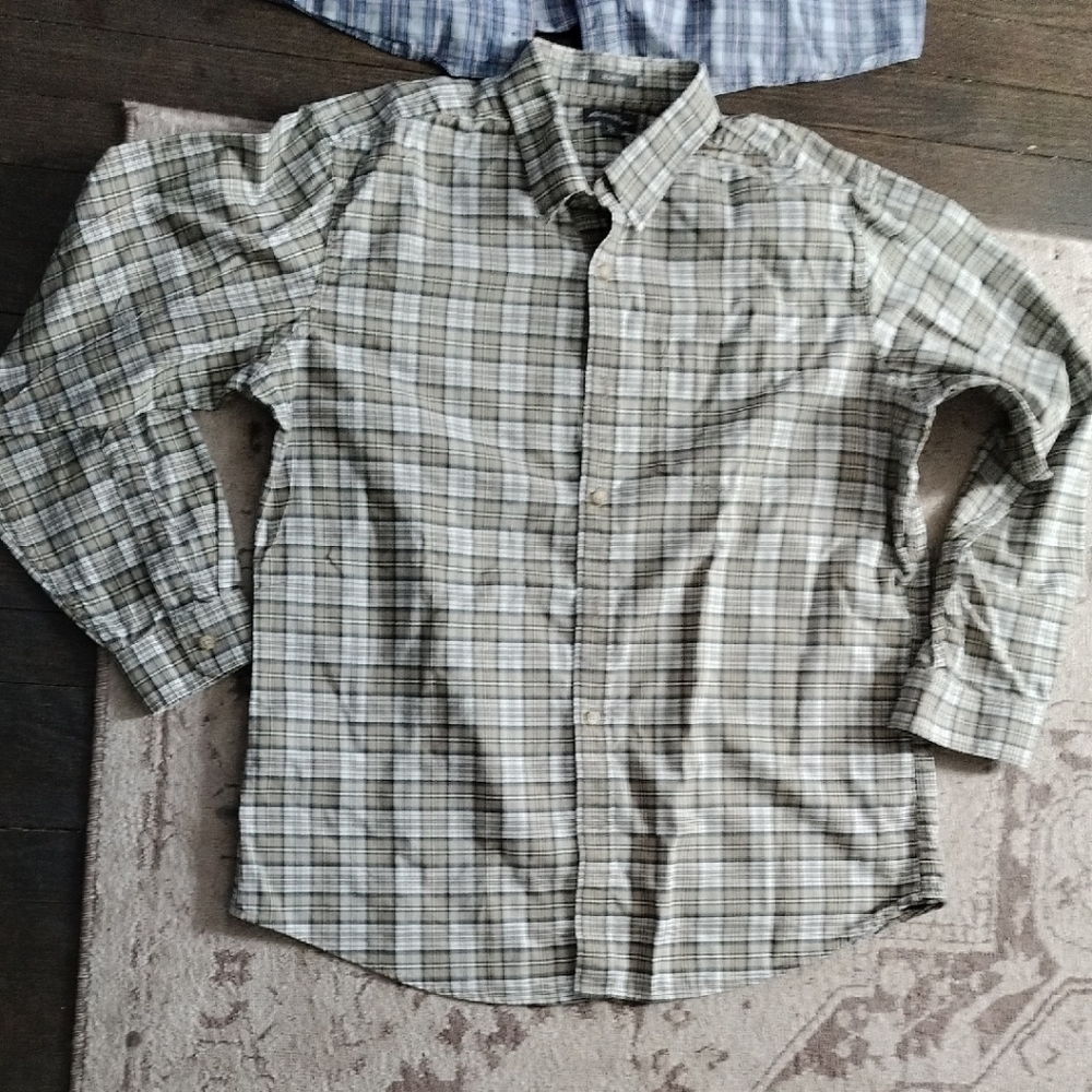 2 in Lot Eddie Bauer// 5/11 Tactical Plaid Button-Down Button Down Shirt Sz L - Picture 5 of 10